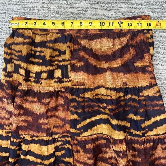 NWT ULLA JOHNSON Tiered Silk Midi Skirt - Multicolour. Size 8 - Picture 8 of 15
